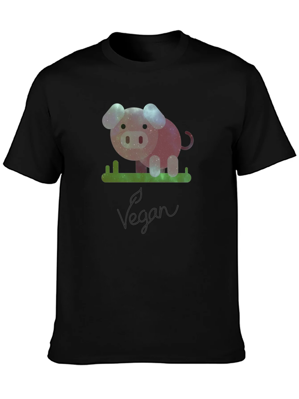 Vegan Galaxy Pig Graphic T-Shirt