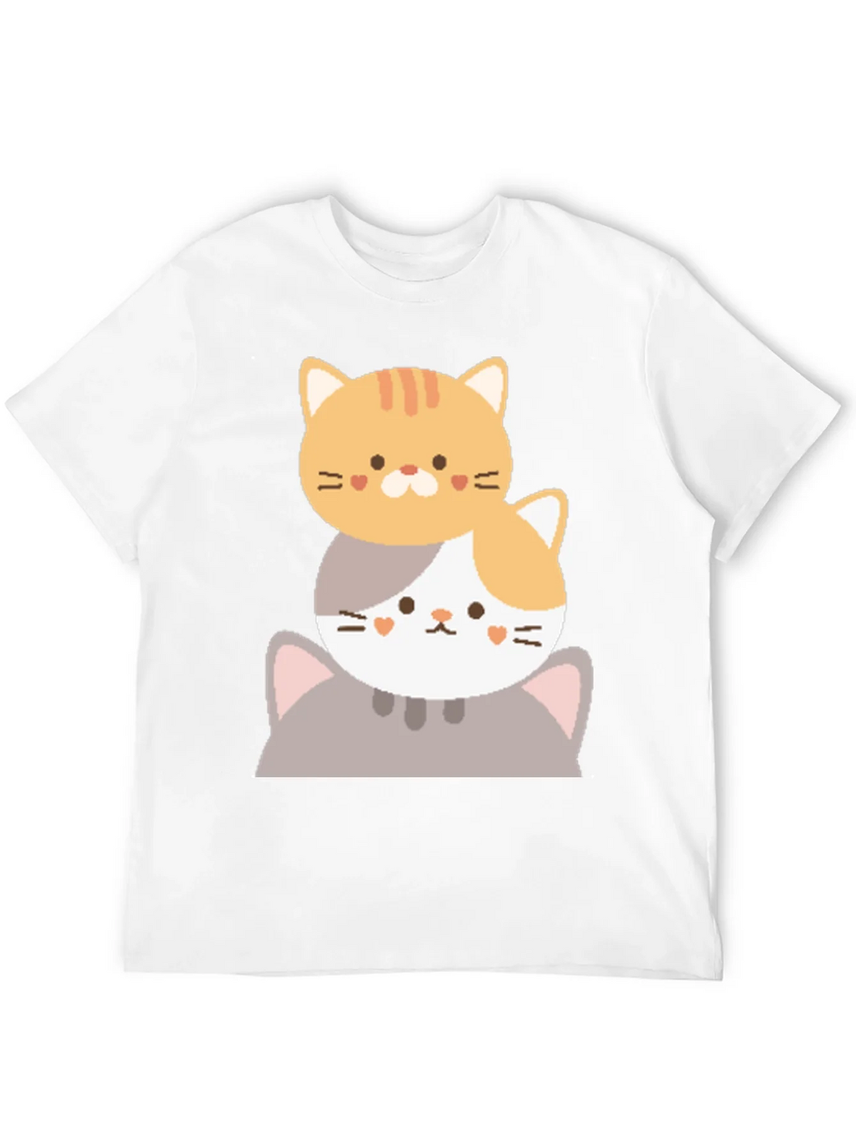 Cute Stacked Cats Graphic T-Shirt