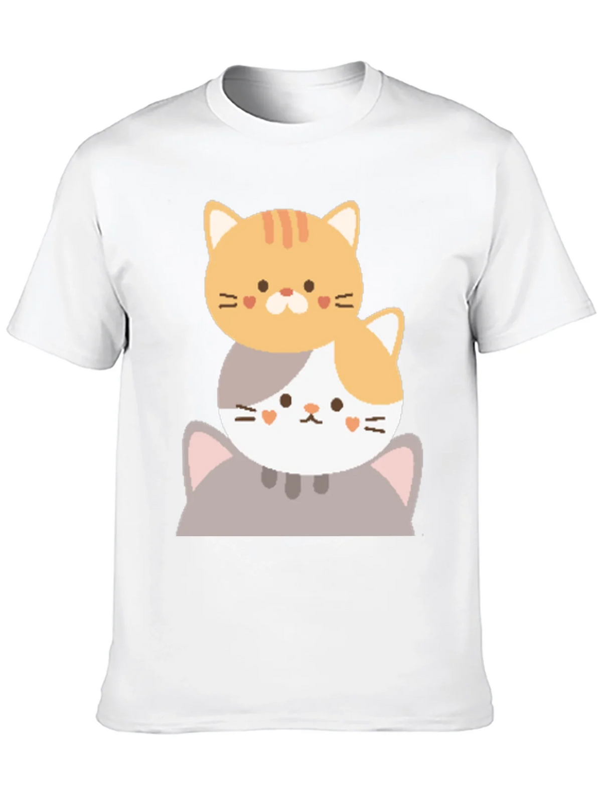 Cute Stacked Cats Graphic T-Shirt