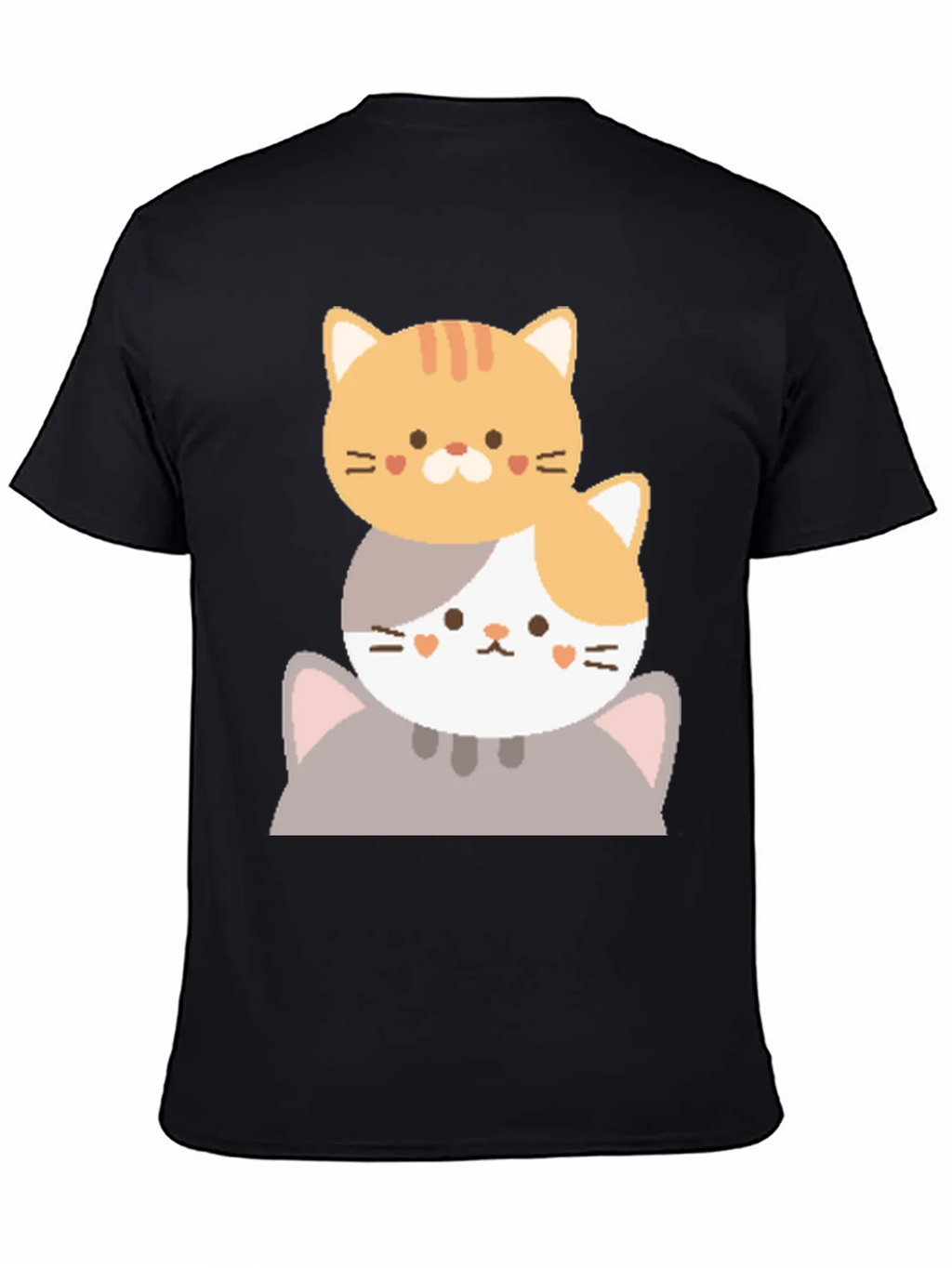 Cute Stacked Cats Graphic T-Shirt