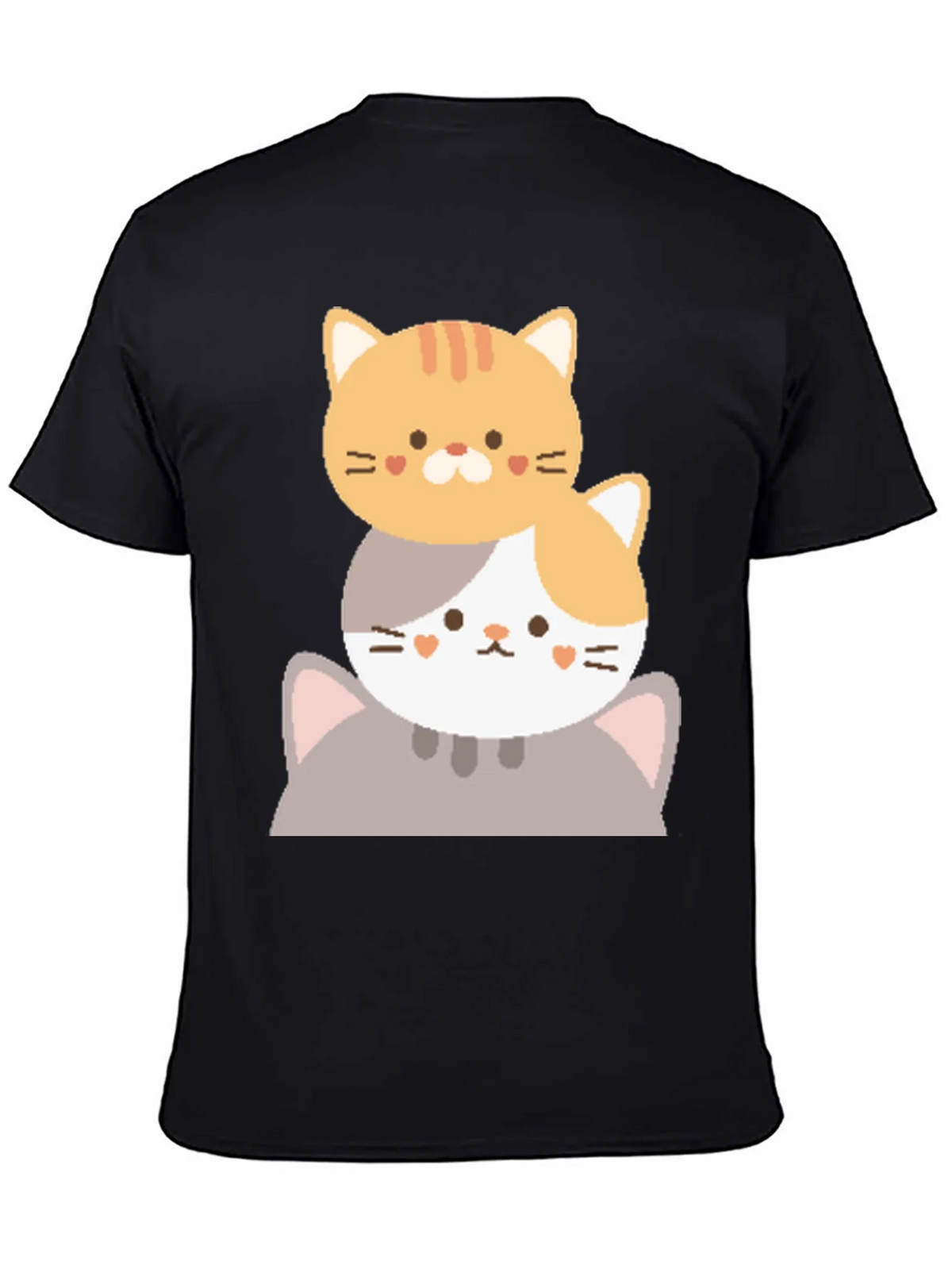 Cute Stacked Cats Graphic T-Shirt