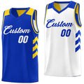 Custom Royal White Reversible Double Side Tops Basketball Jersey