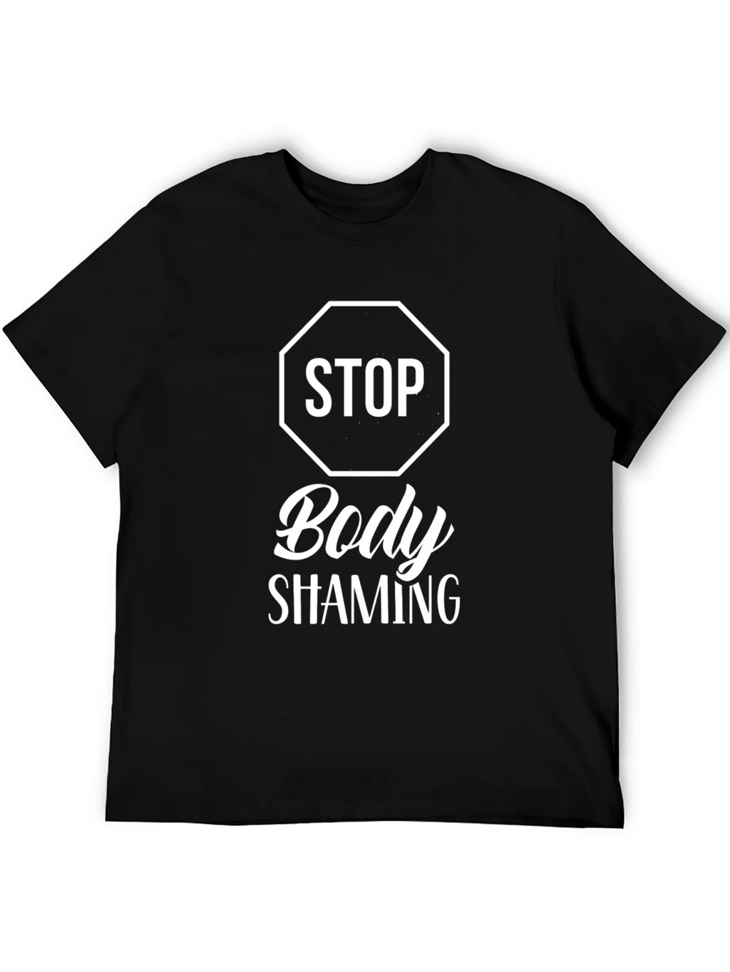 Stop Body Shaming Graphic T-Shirt - Black