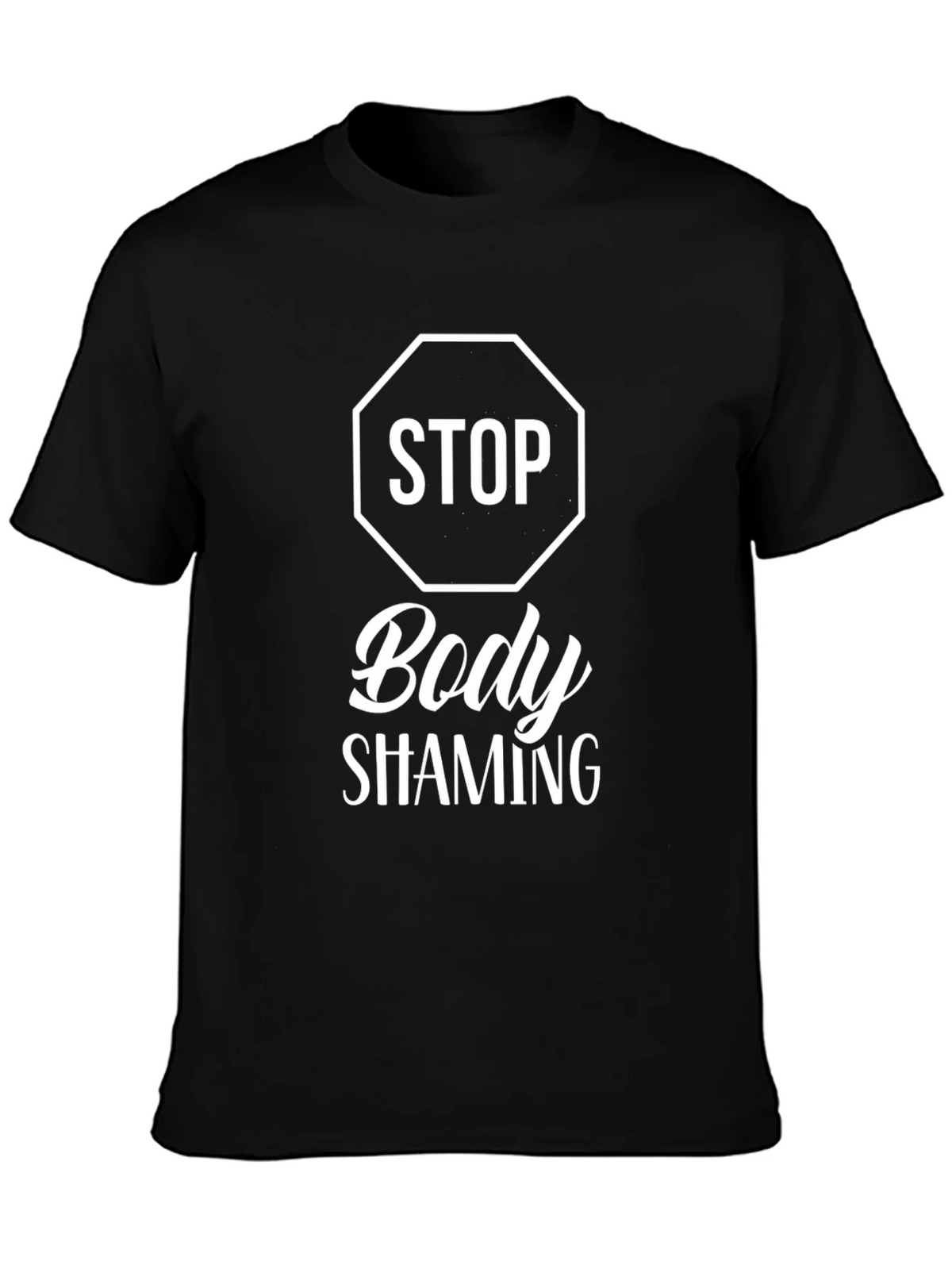 Stop Body Shaming Graphic T-Shirt - Black