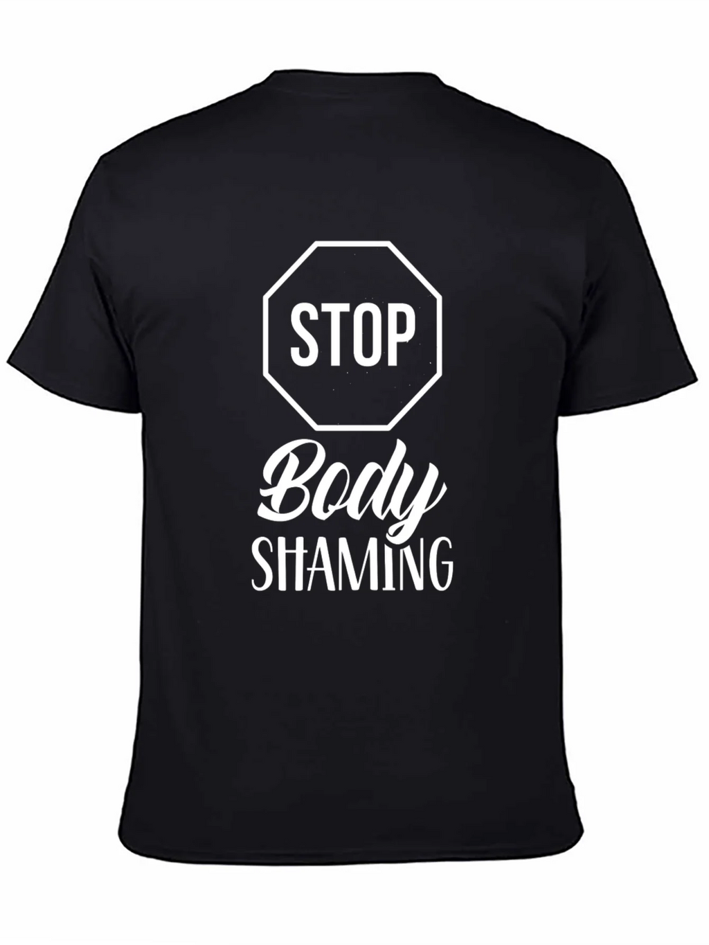 Stop Body Shaming Graphic T-Shirt - Black