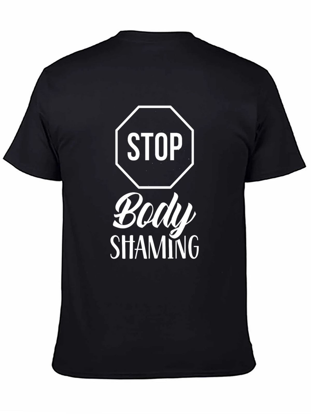 Stop Body Shaming Graphic T-Shirt - Black