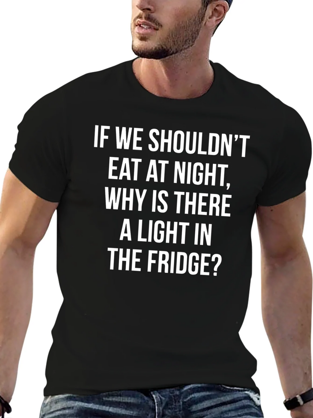 Funny Fridge Light T-Shirt - Midnight Snack Humor