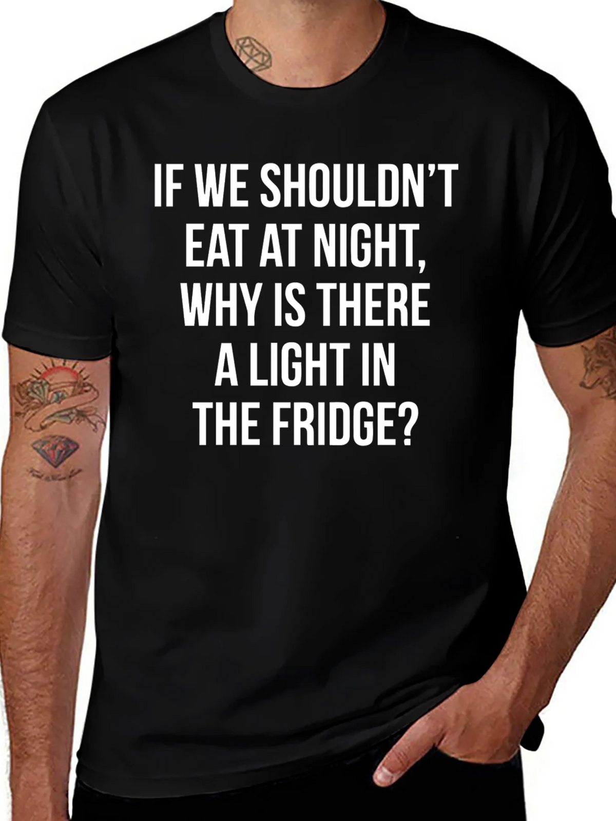 Funny Fridge Light T-Shirt - Midnight Snack Humor
