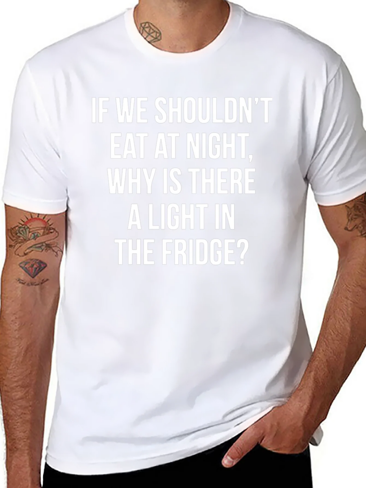 Funny Fridge Light T-Shirt - Midnight Snack Humor