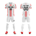 Custom White Red Training Uniform Soccer Sets Jersey