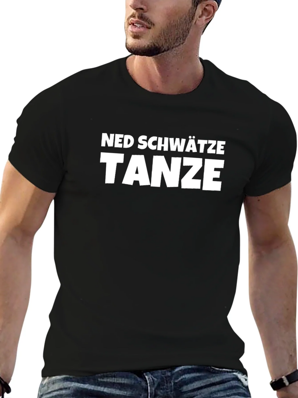 Ned Schw��tze Tanze T-Shirt - Black Cotton Blend Tee