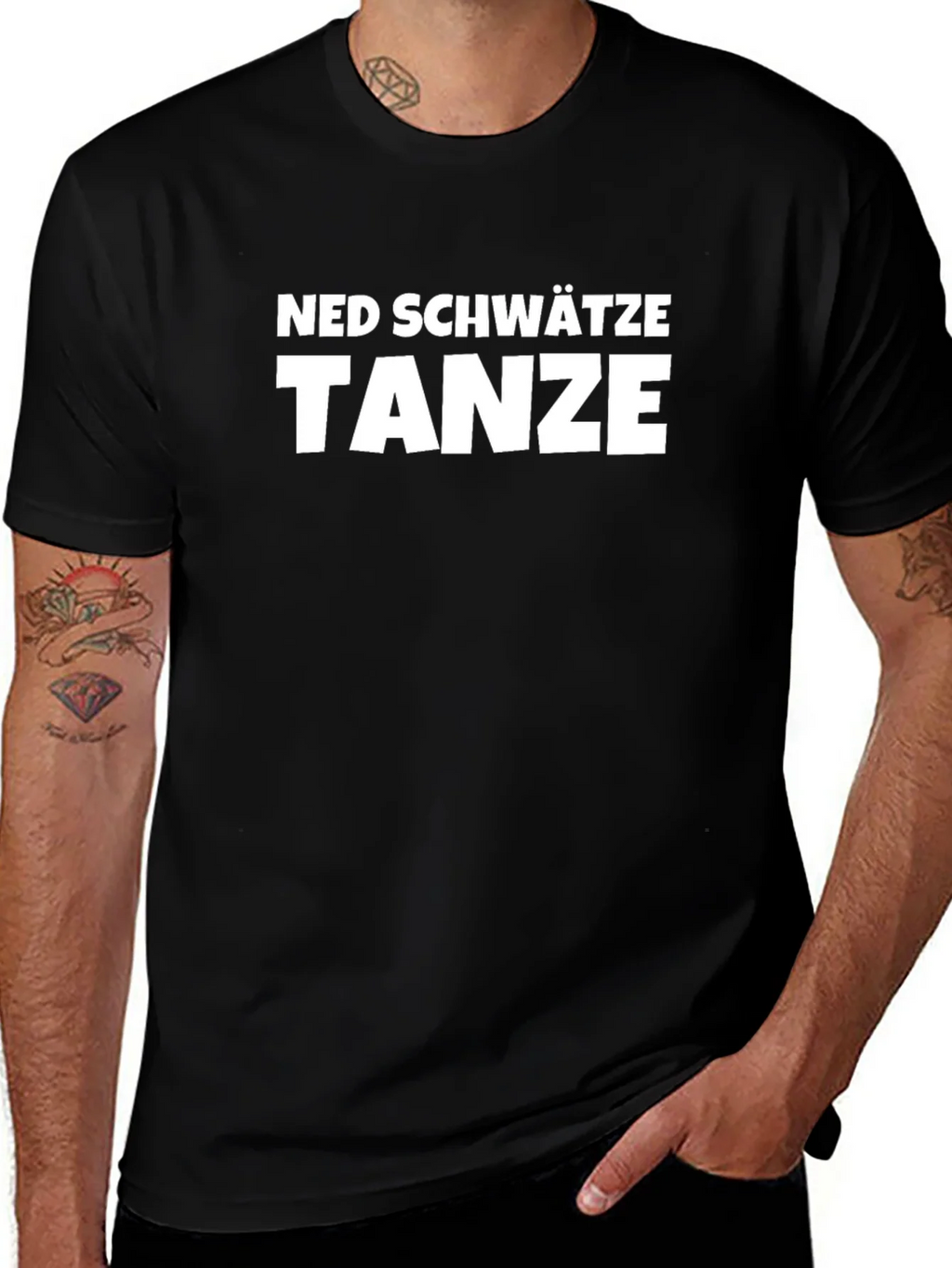Ned Schw��tze Tanze T-Shirt - Black Cotton Blend Tee
