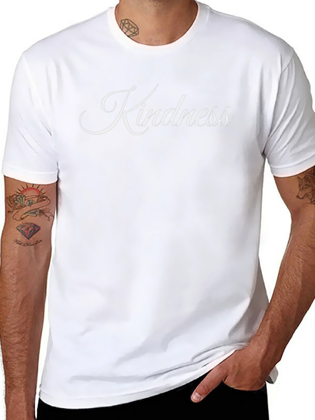 Kindness Graphic Tee - Classic Black Crew Neck T-Shirt