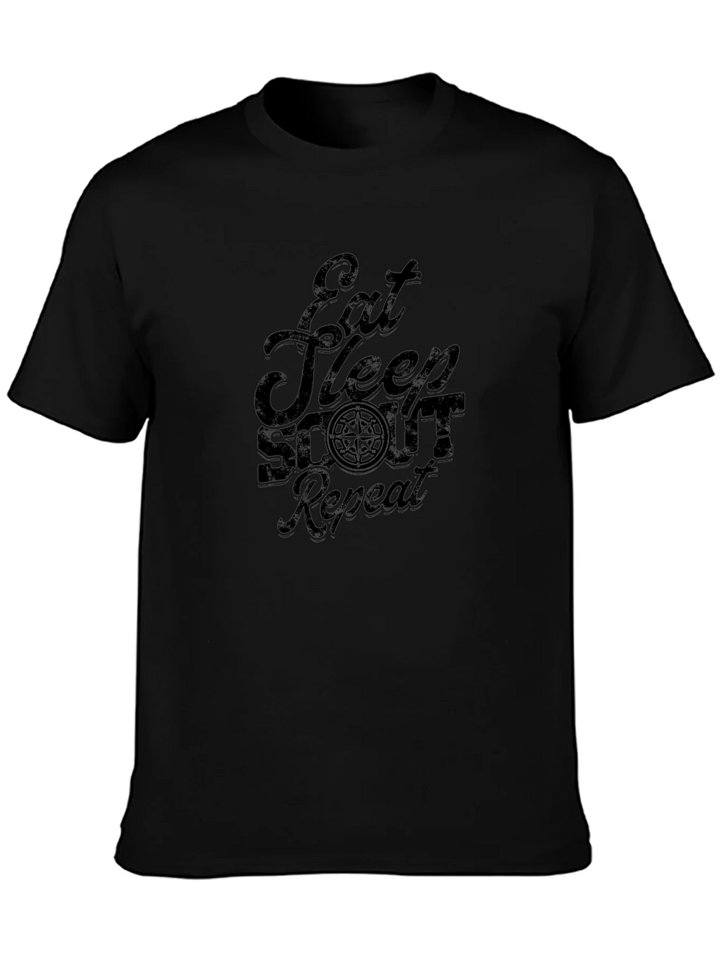 Eat Sleep Scout Repeat Black Graphic Tee