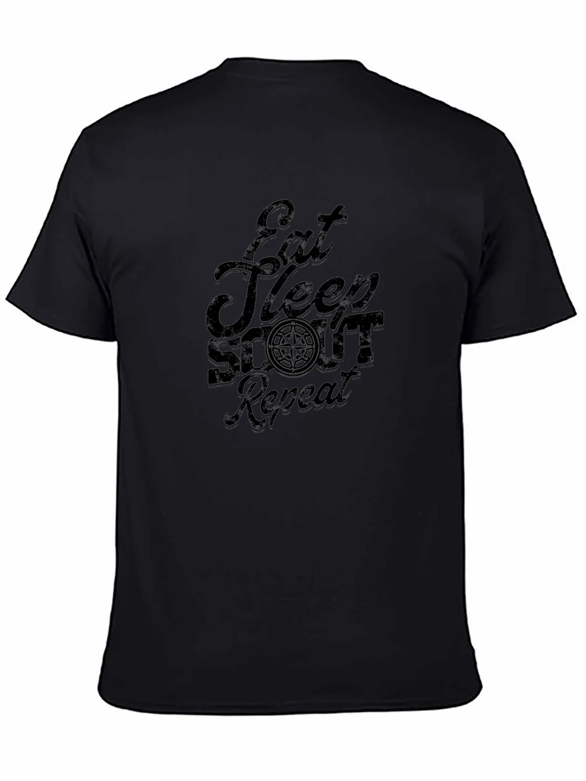 Eat Sleep Scout Repeat Black Graphic Tee