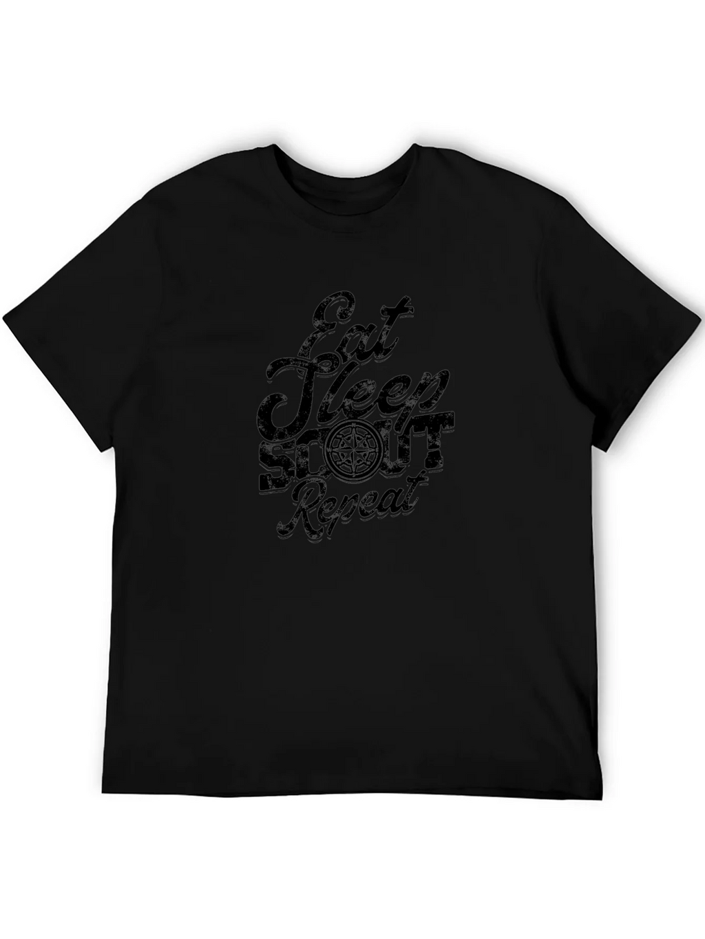 Eat Sleep Scout Repeat Black Graphic Tee