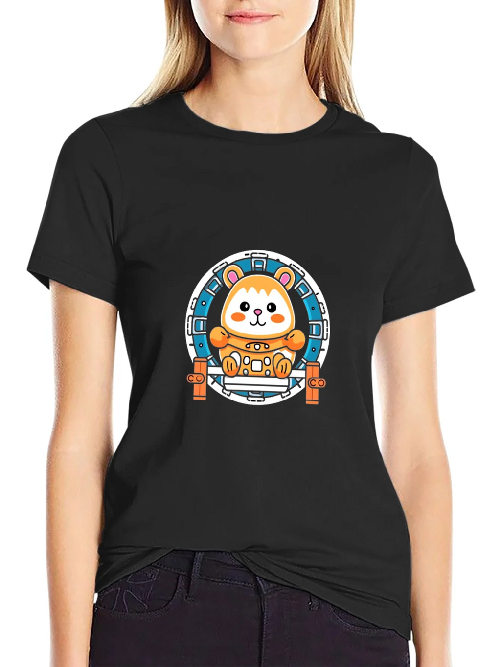 Hamster Wheel Graphic Tee - Black