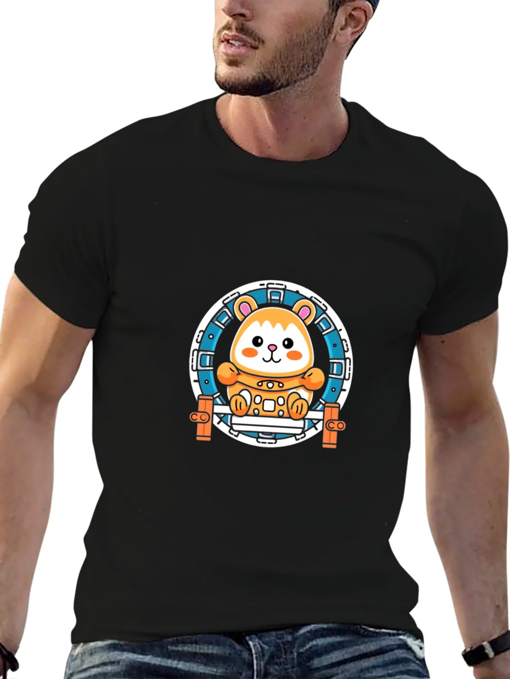 Hamster Wheel Graphic Tee - Black