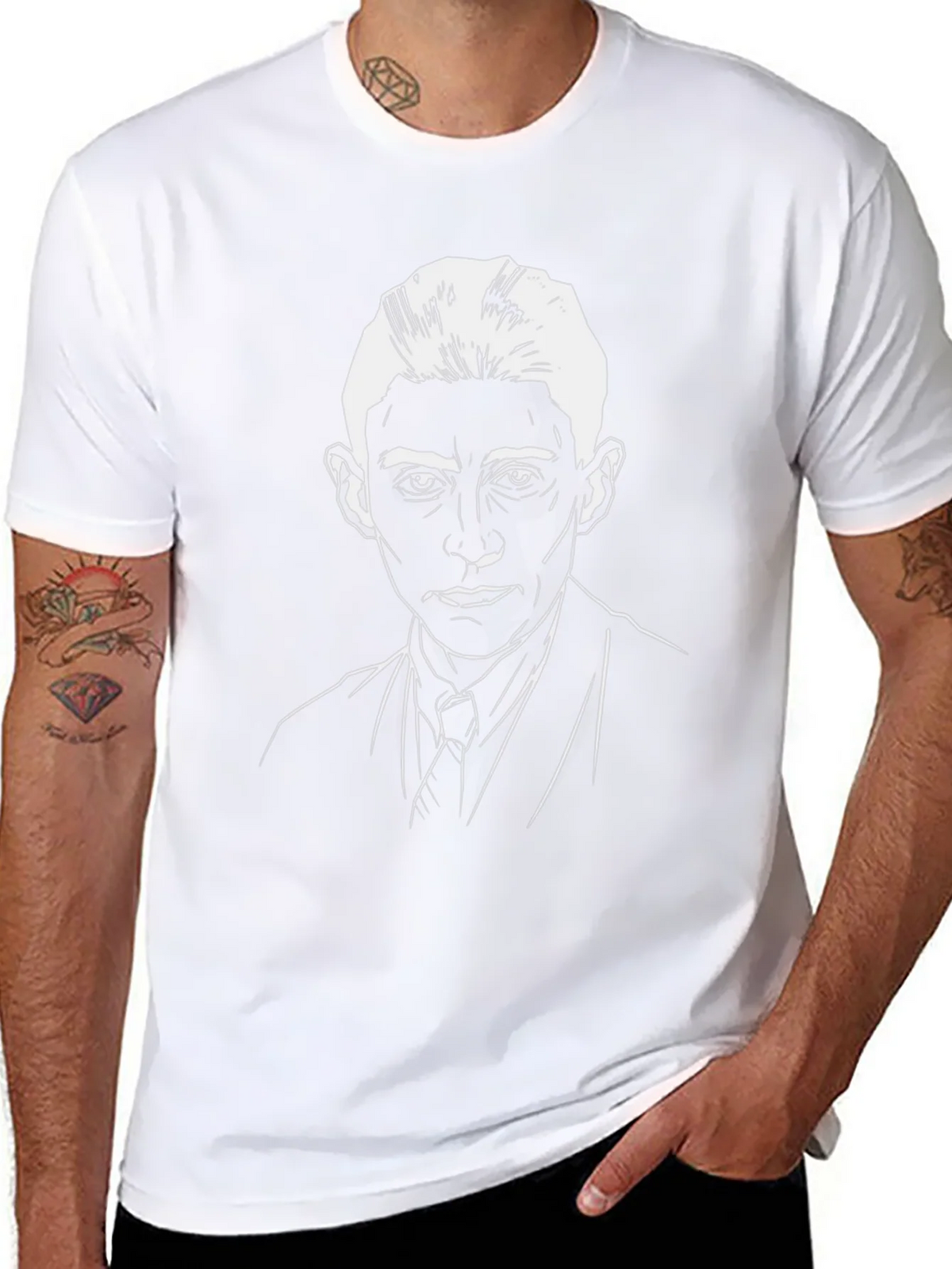 Kafka Portrait Graphic T-Shirt - Black