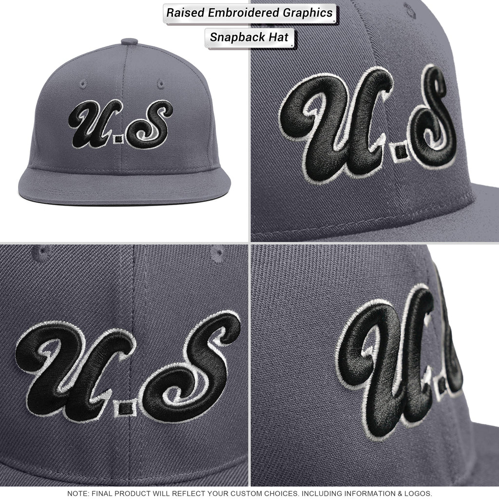 Custom Black Orange-White 3D Puff Embroidery Flat Embroidery Curved Eaves Sport Design Baseball Cap