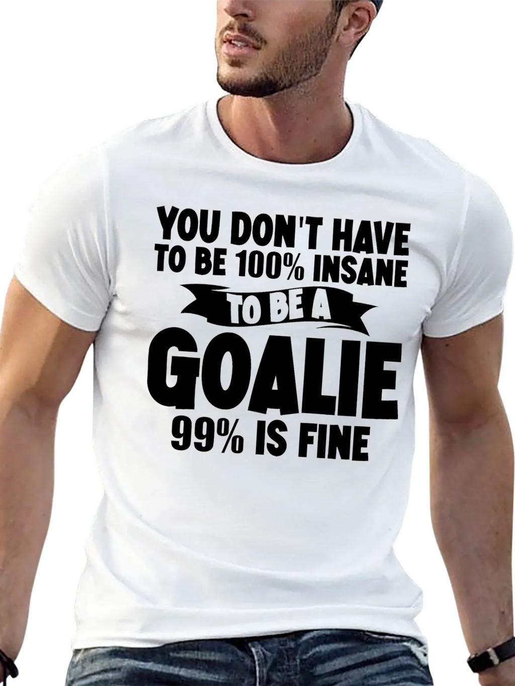 Insane Goalie T-Shirt: Funny Hockey Tee for Goalies