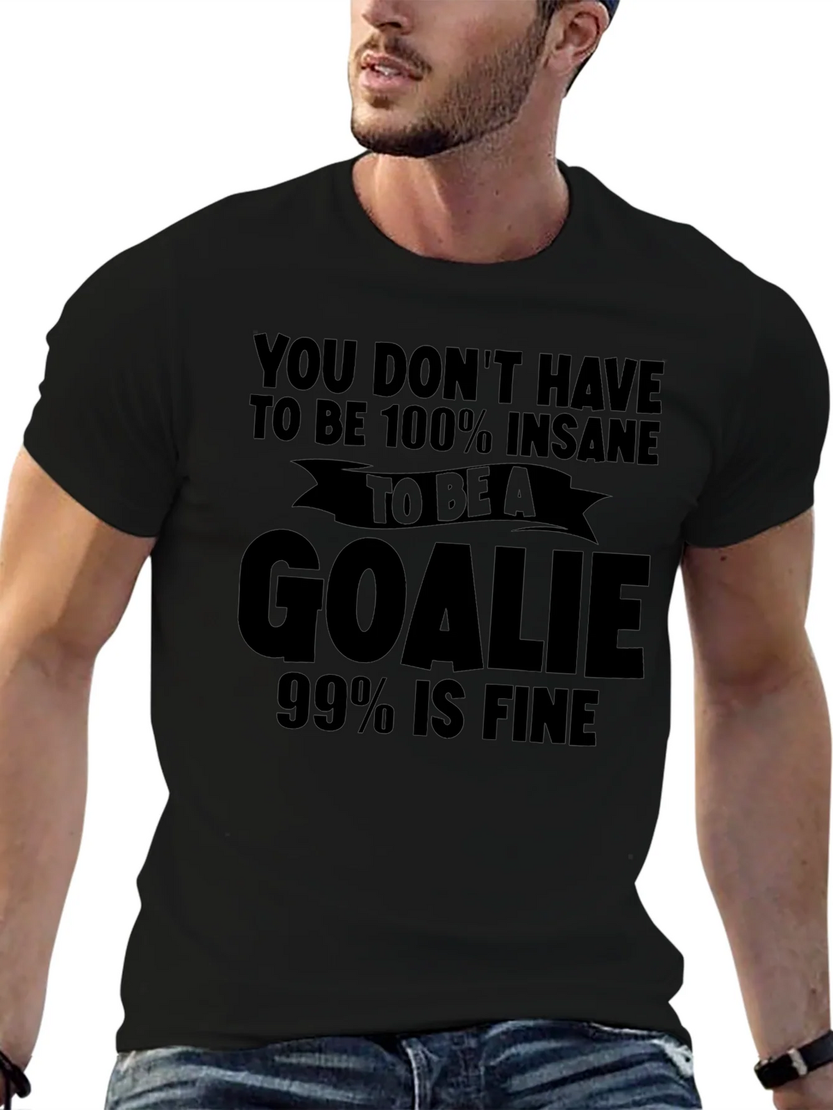 Insane Goalie T-Shirt: Funny Hockey Tee for Goalies
