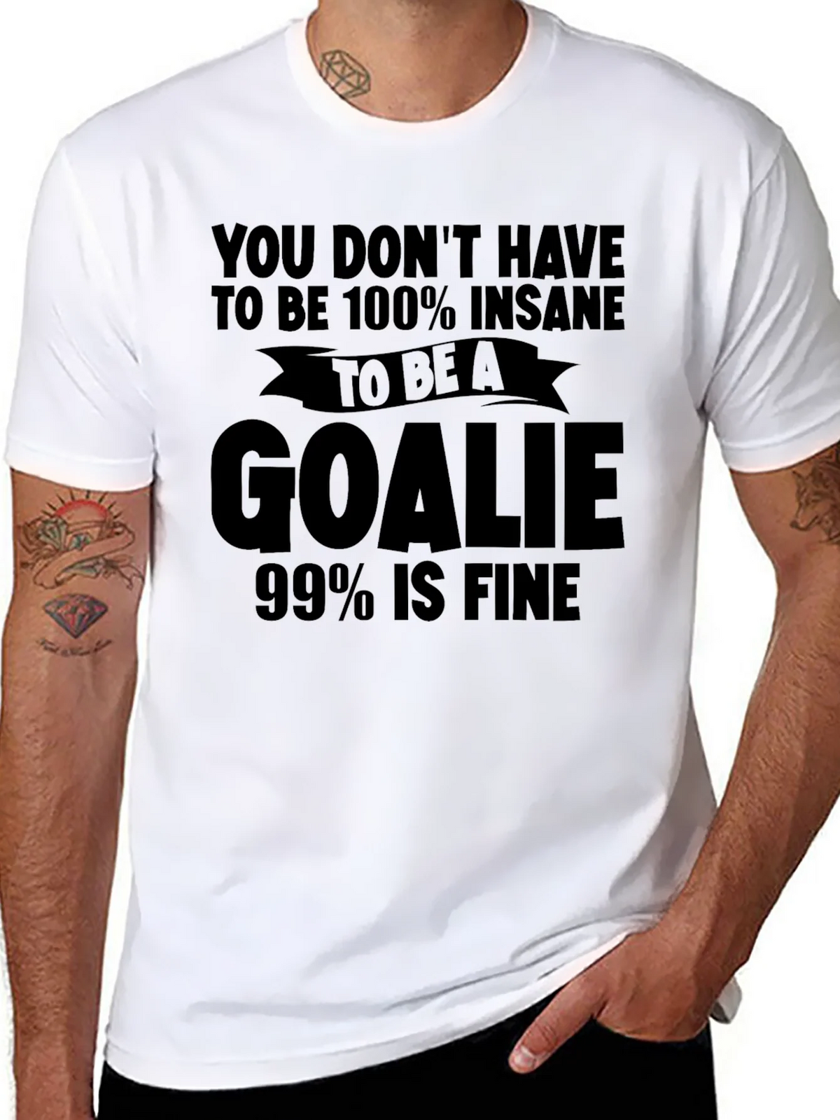 Insane Goalie T-Shirt: Funny Hockey Tee for Goalies