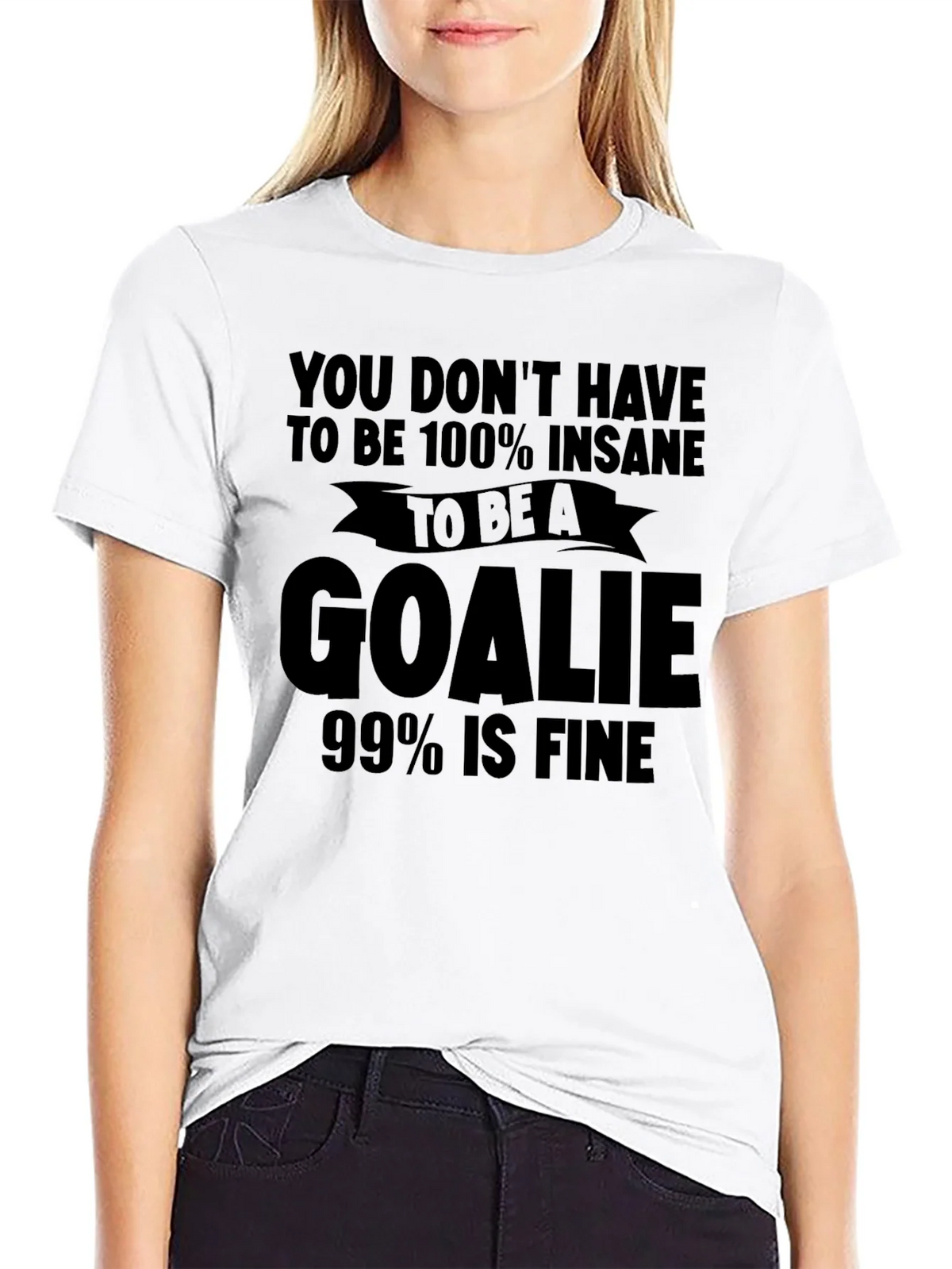 Insane Goalie T-Shirt: Funny Hockey Tee for Goalies