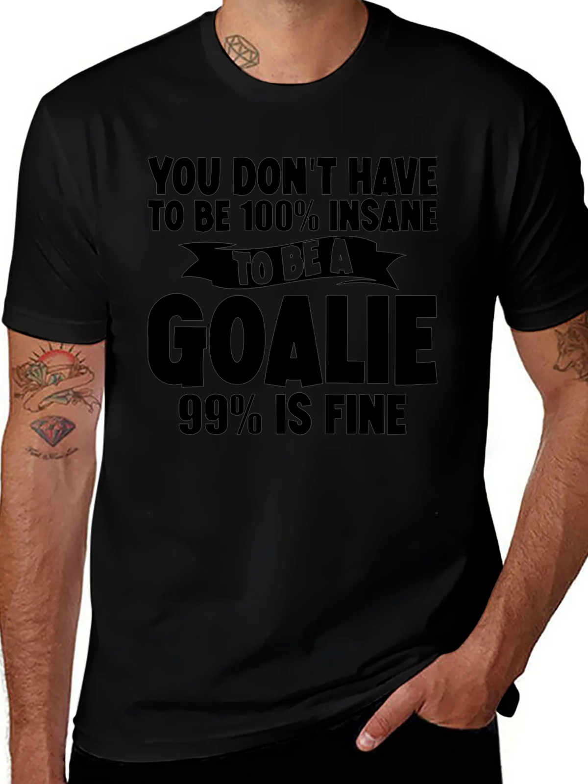Insane Goalie T-Shirt: Funny Hockey Tee for Goalies