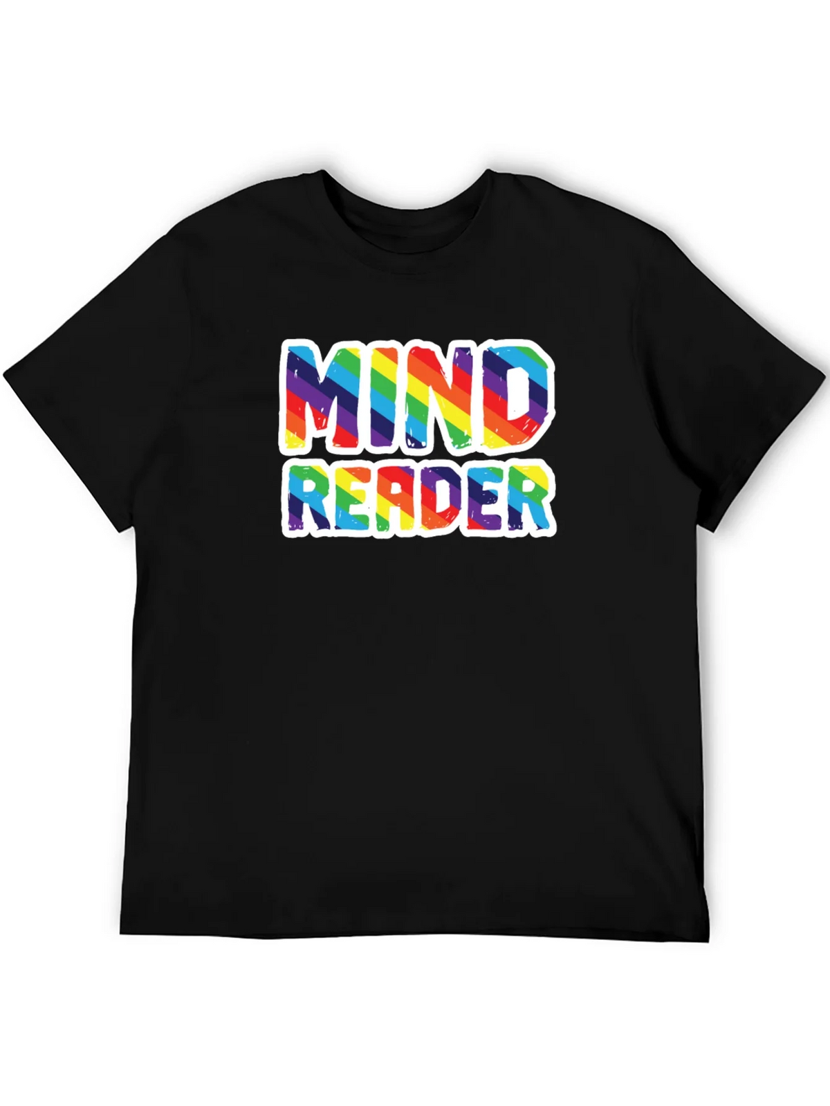 Mind Reader Rainbow Graphic Tee - Black Cotton T-Shirt