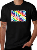 Mind Reader Rainbow Graphic Tee - Black Cotton T-Shirt