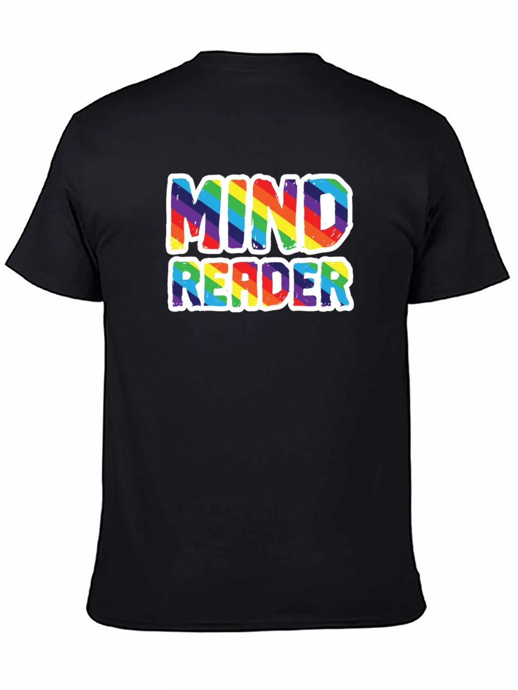 Mind Reader Rainbow Graphic Tee - Black Cotton T-Shirt