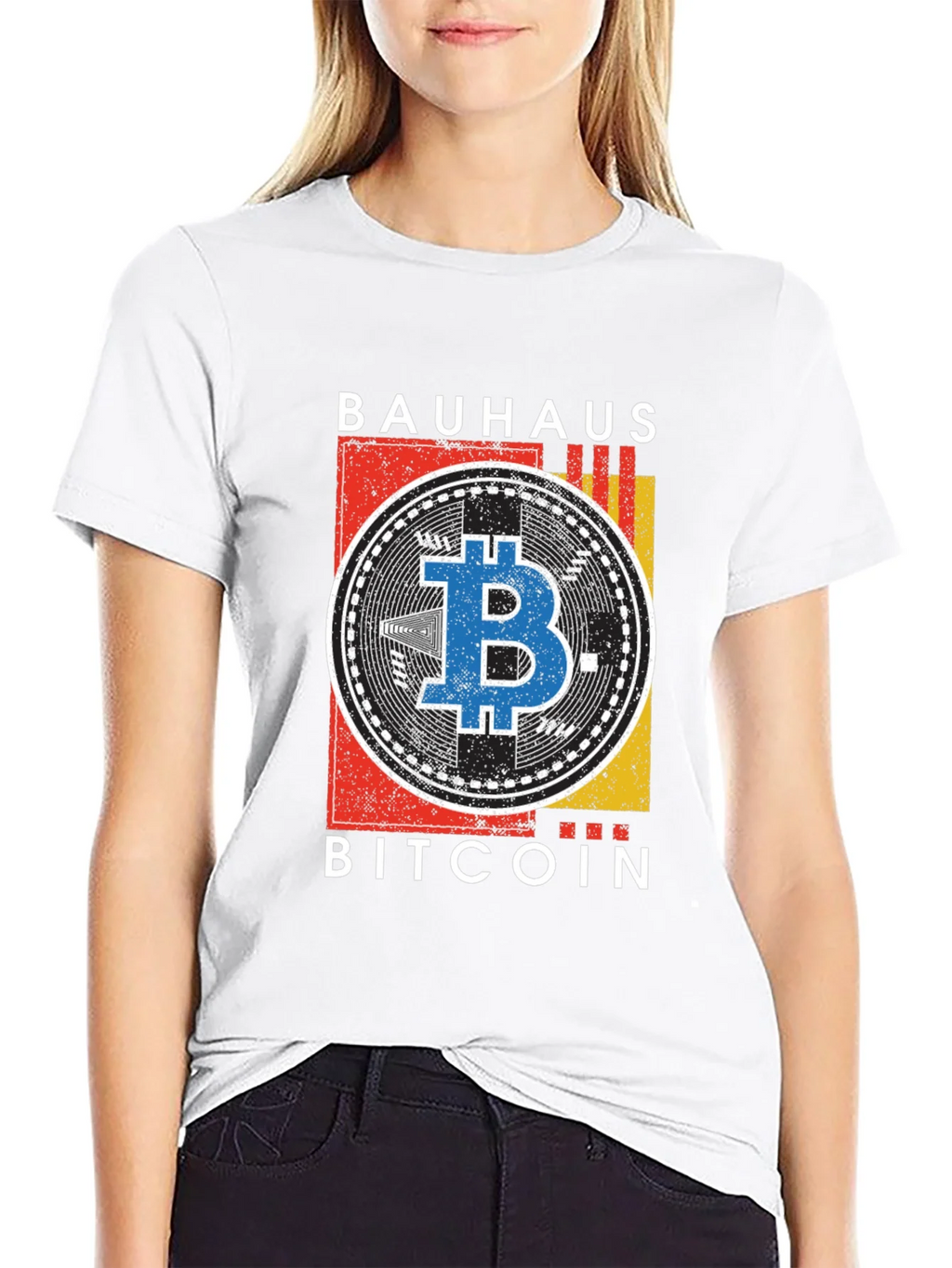 Bauhaus Bitcoin Graphic T-Shirt - Modern Crypto Tee