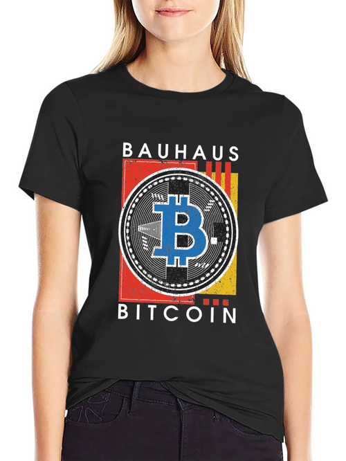 Bauhaus Bitcoin Graphic T-Shirt - Modern Crypto Tee