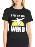 I Fly On The Wind Skydiving Black T-Shirt
