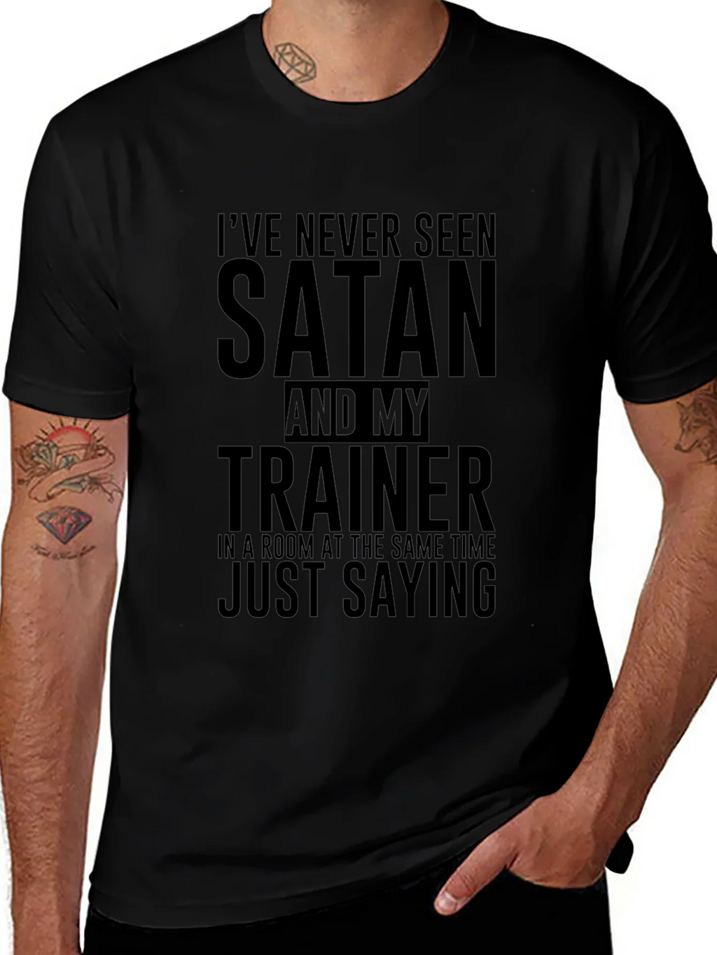 Satan Trainer Funny Black T-Shirt