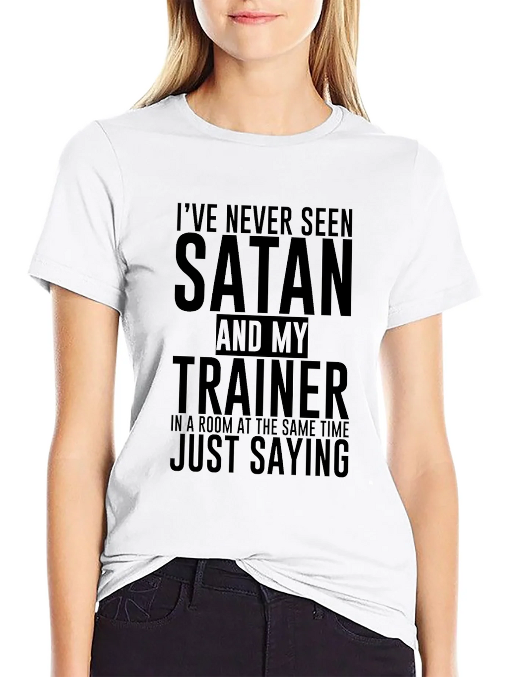 Satan Trainer Funny Black T-Shirt