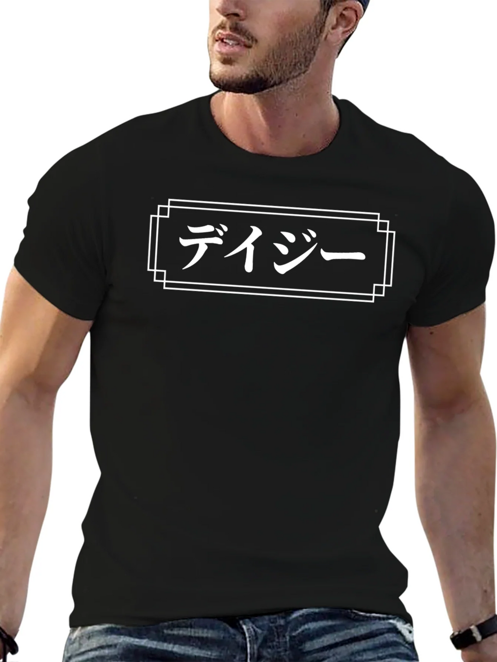 Japanese Daisy T-Shirt - Black Graphic Tee