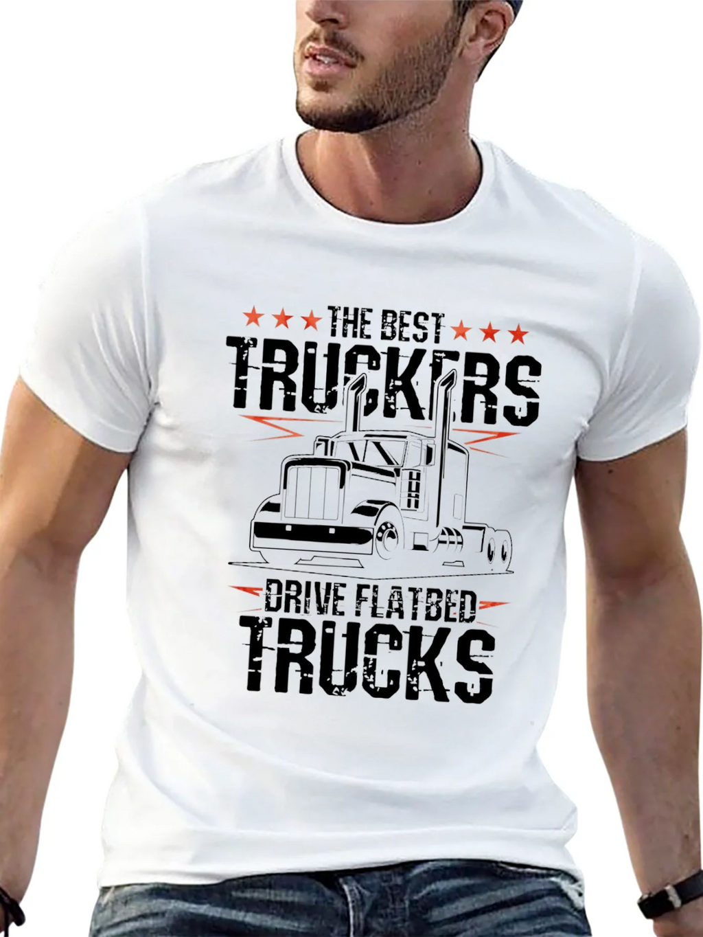 Best Truckers Drive Flatbed Trucks Graphic Tee