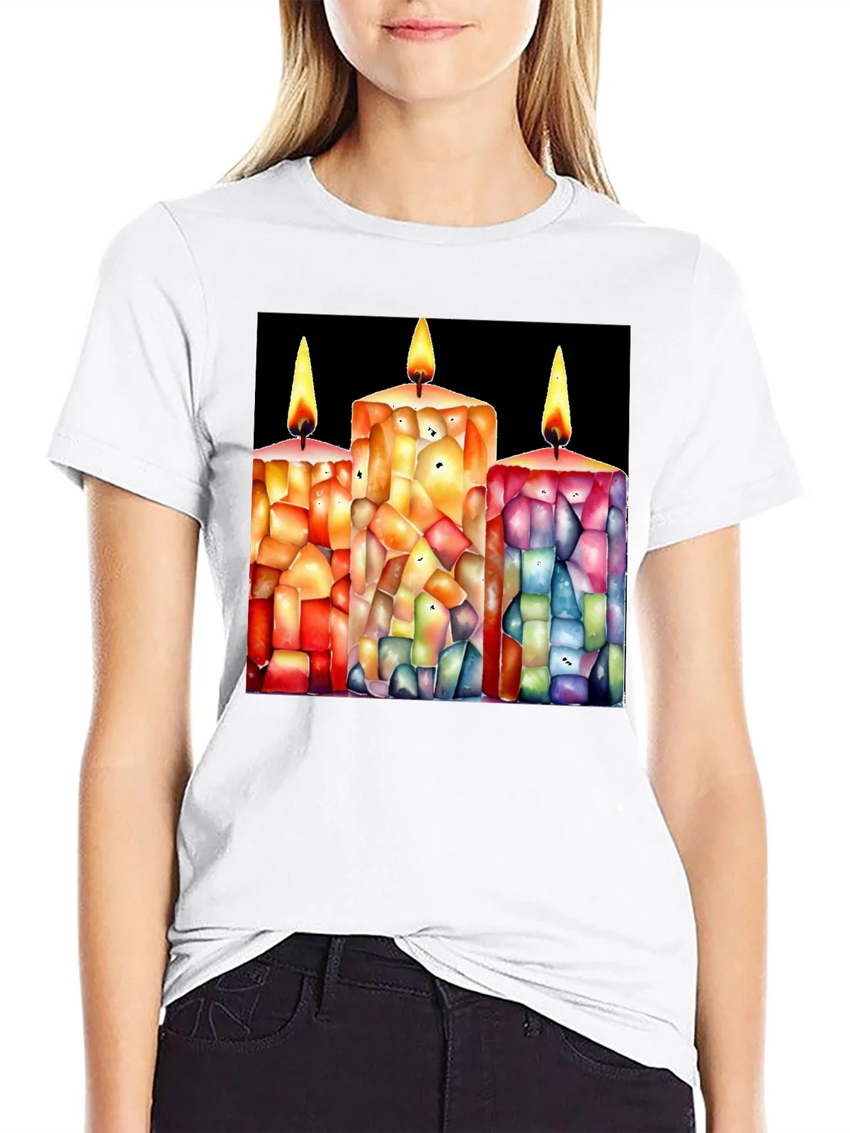 Candle Art Black T-Shirt
