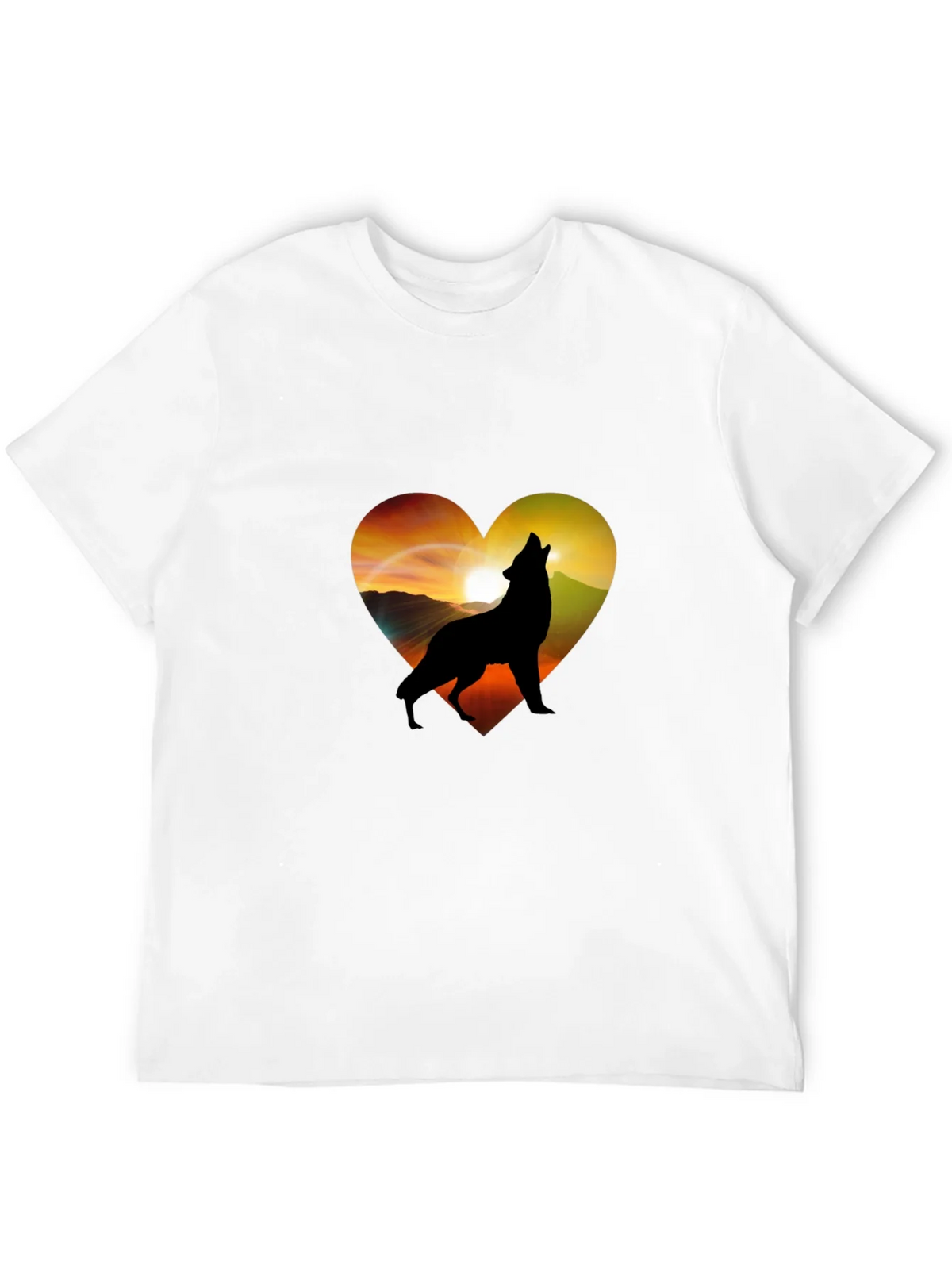 Wolf Heart Graphic T-Shirt - Mens Black Tee