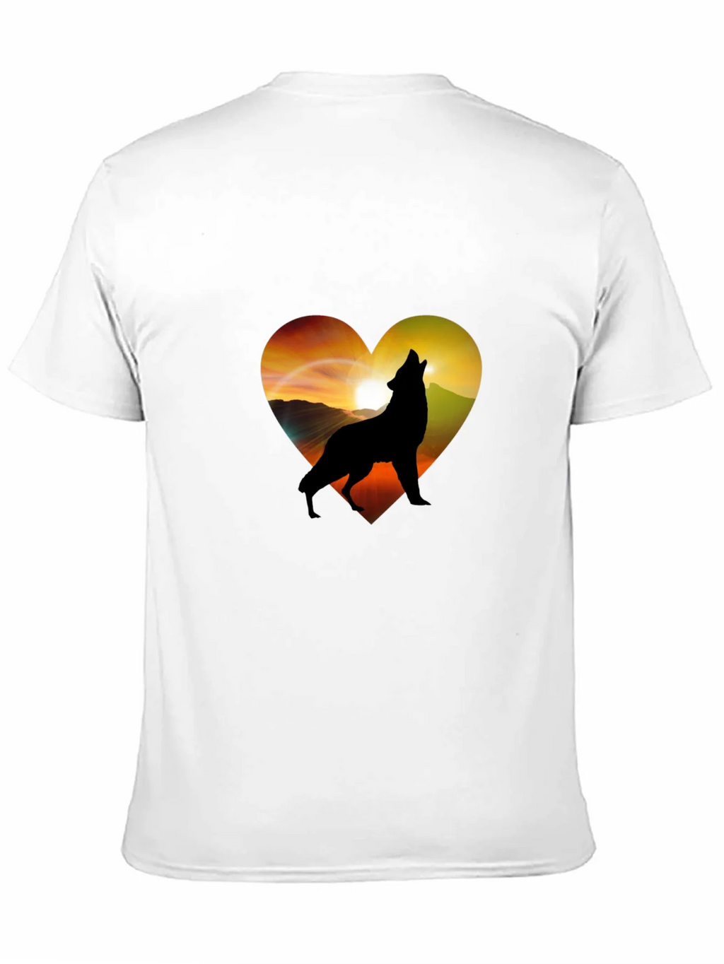 Wolf Heart Graphic T-Shirt - Mens Black Tee
