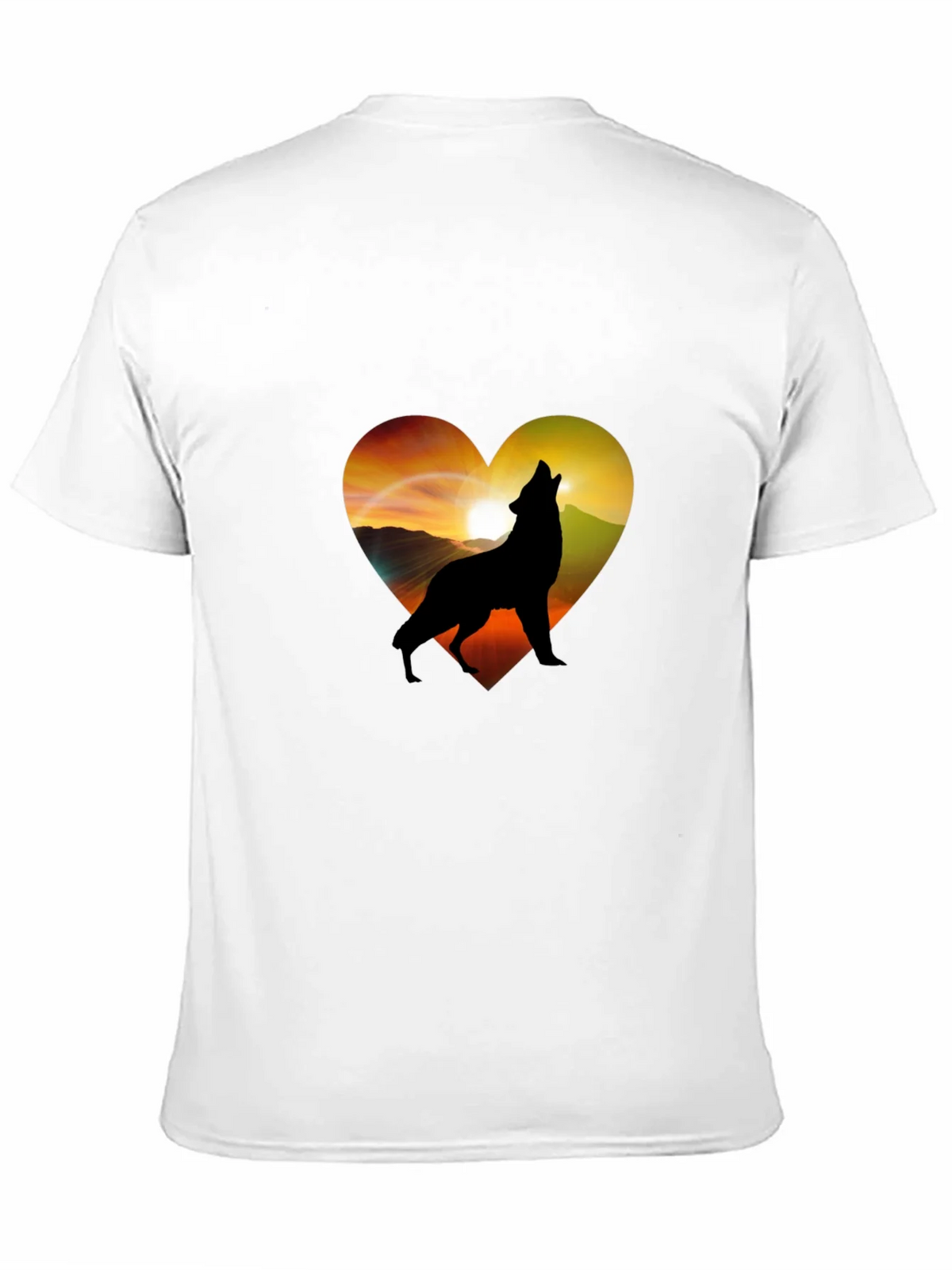 Wolf Heart Graphic T-Shirt - Mens Black Tee
