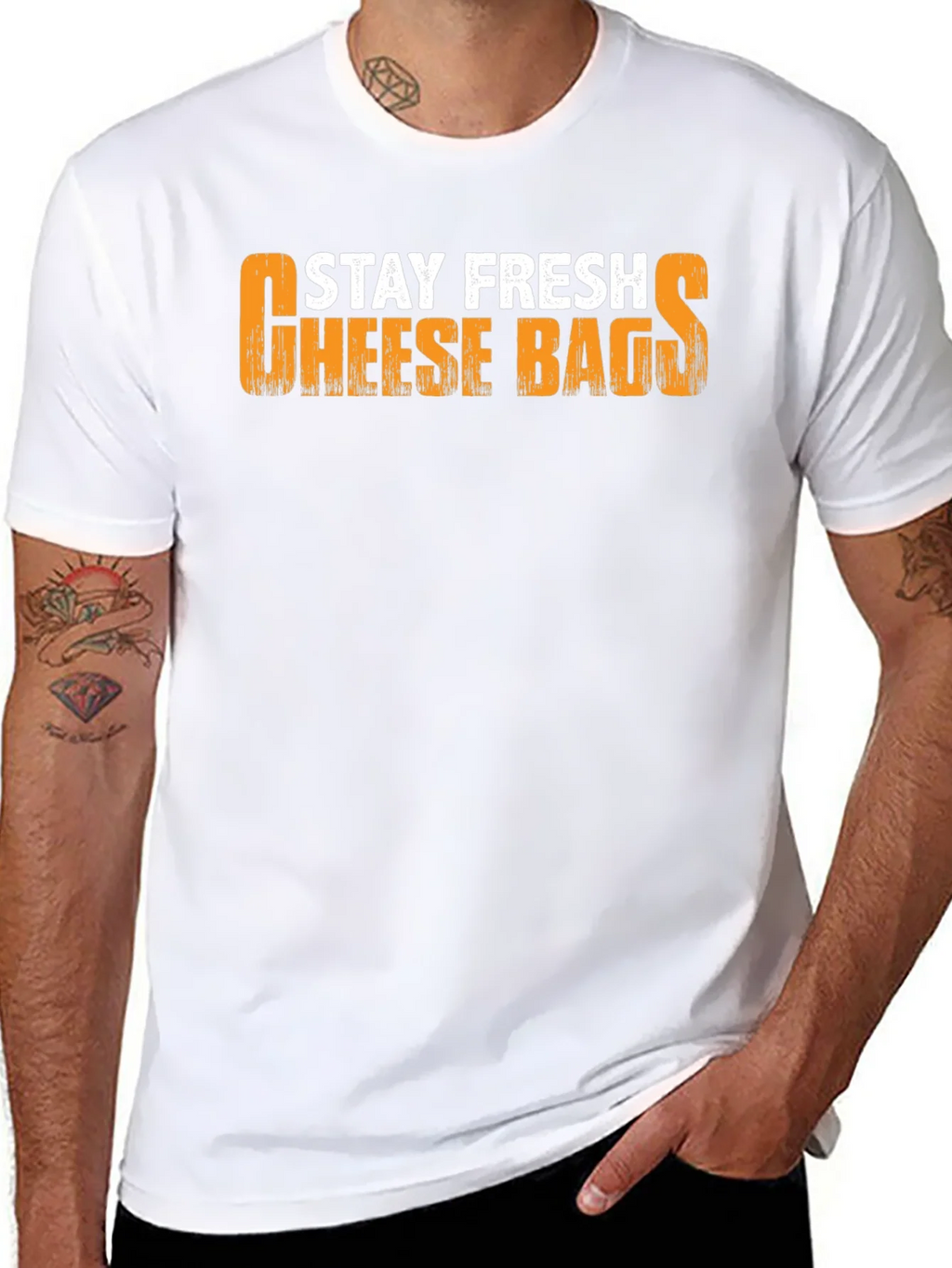 Stay Fresh Cheese Bags Black T-Shirt
