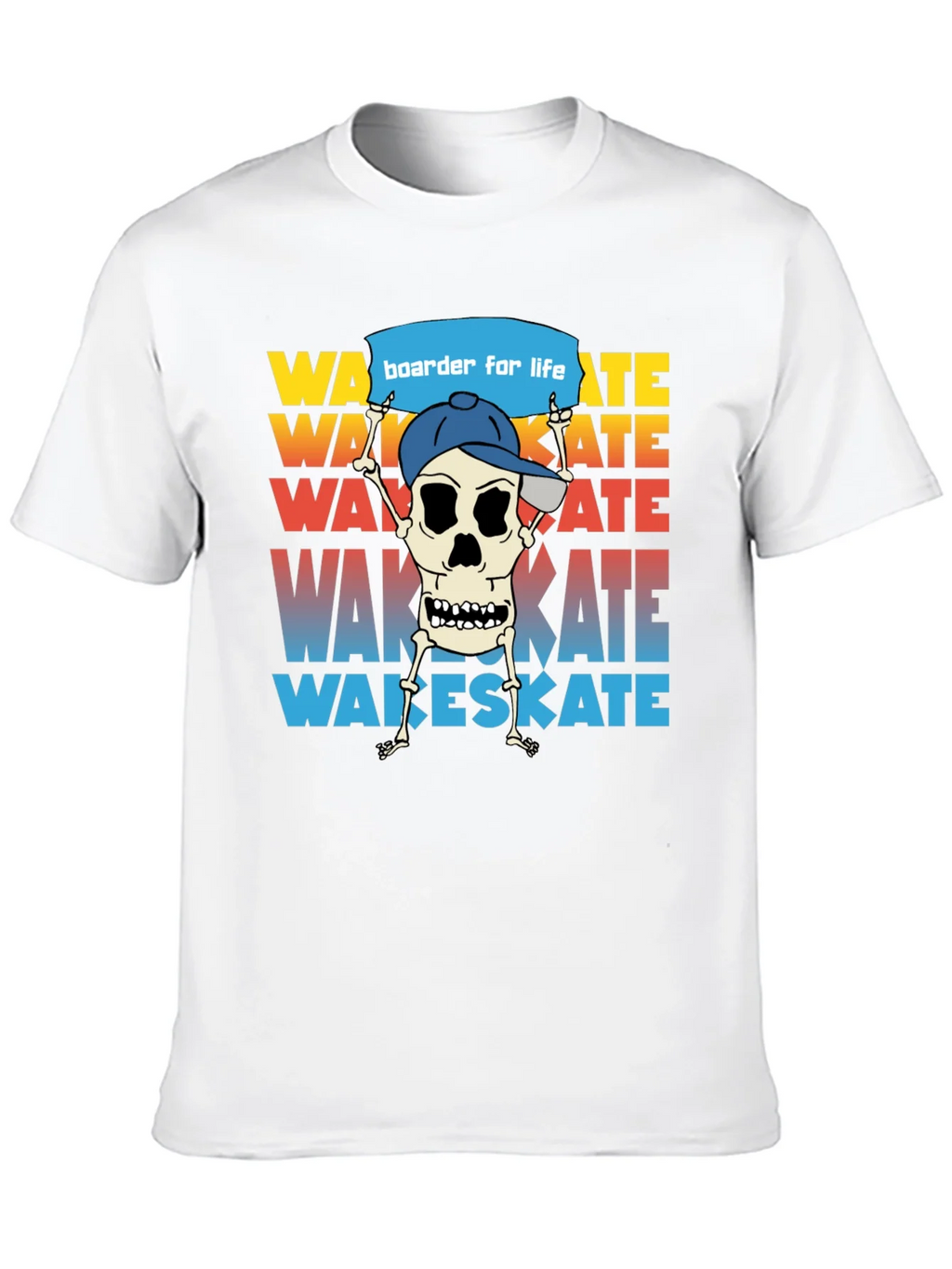 Wake Skate Skeleton Graphic T-Shirt