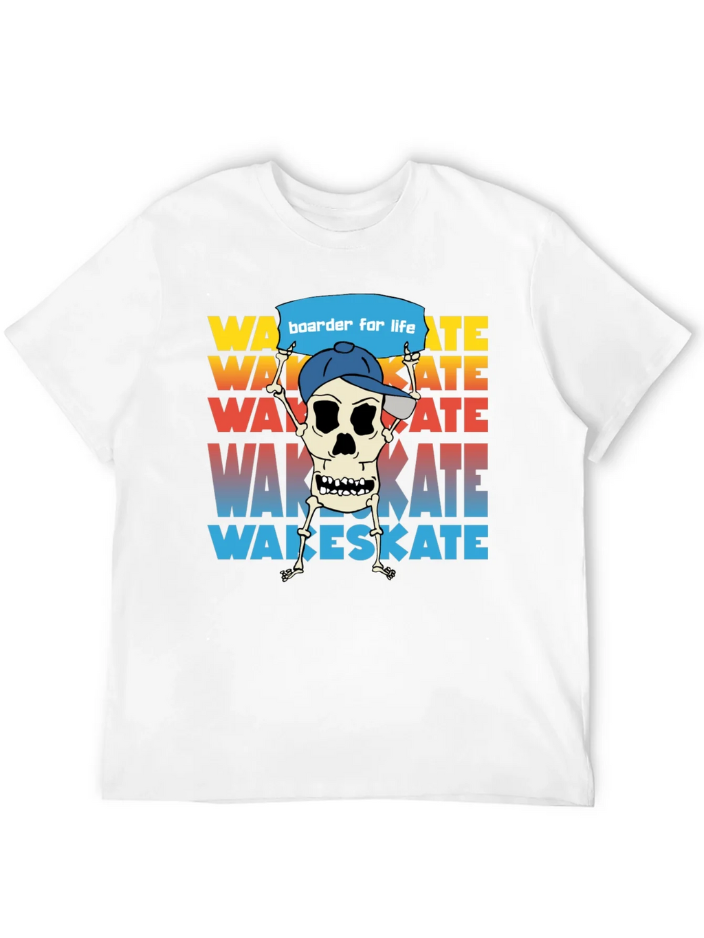 Wake Skate Skeleton Graphic T-Shirt