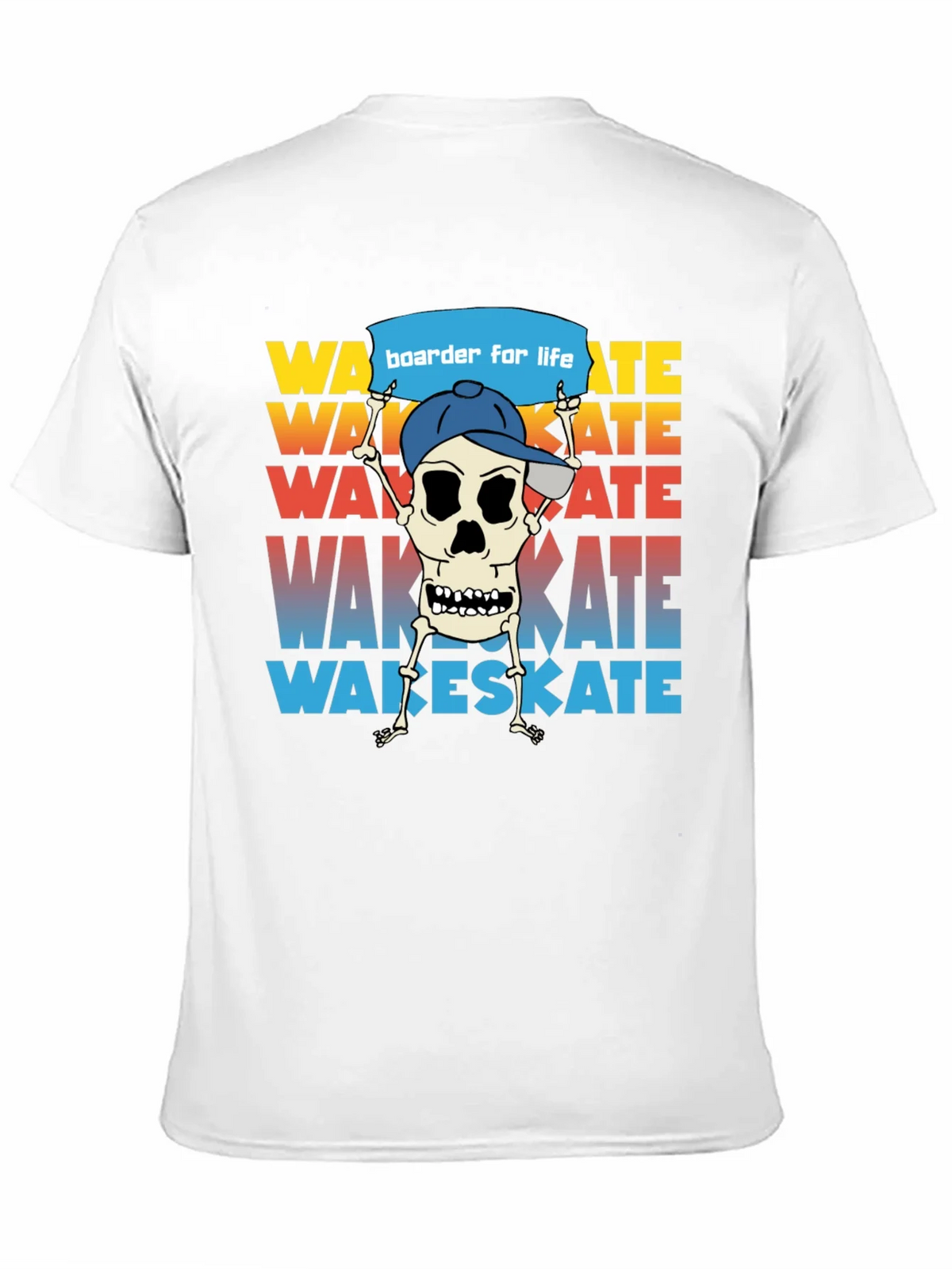 Wake Skate Skeleton Graphic T-Shirt
