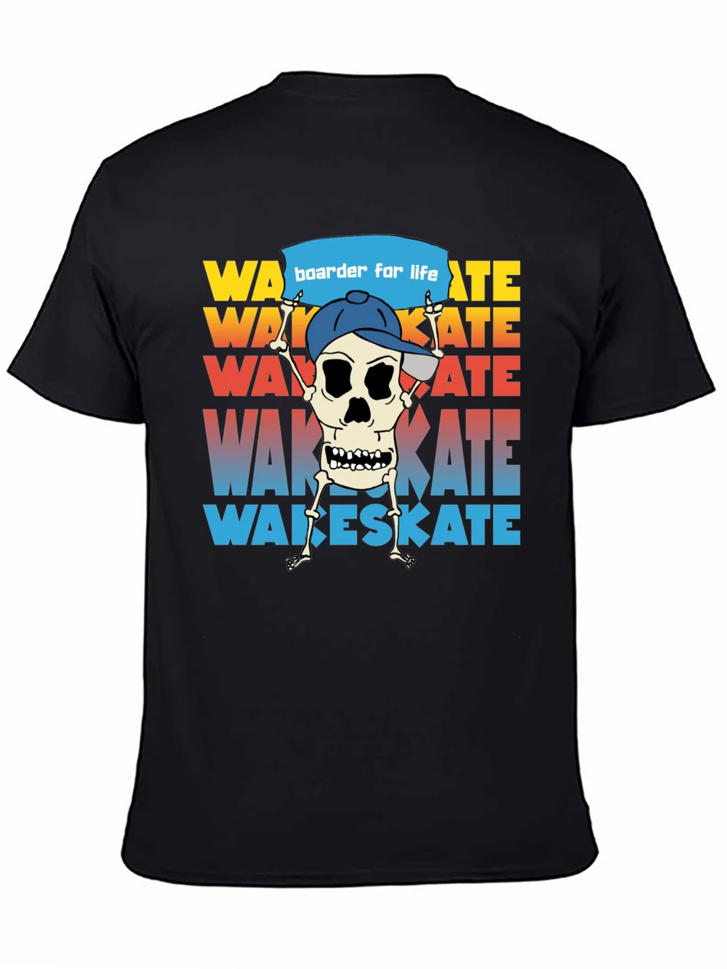 Wake Skate Skeleton Graphic T-Shirt