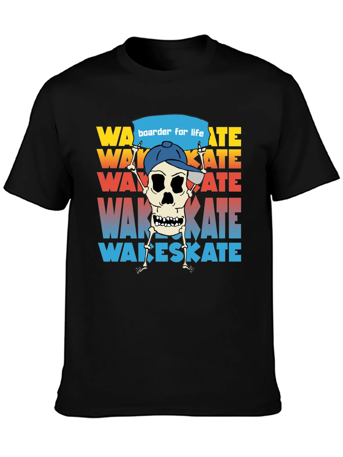 Wake Skate Skeleton Graphic T-Shirt